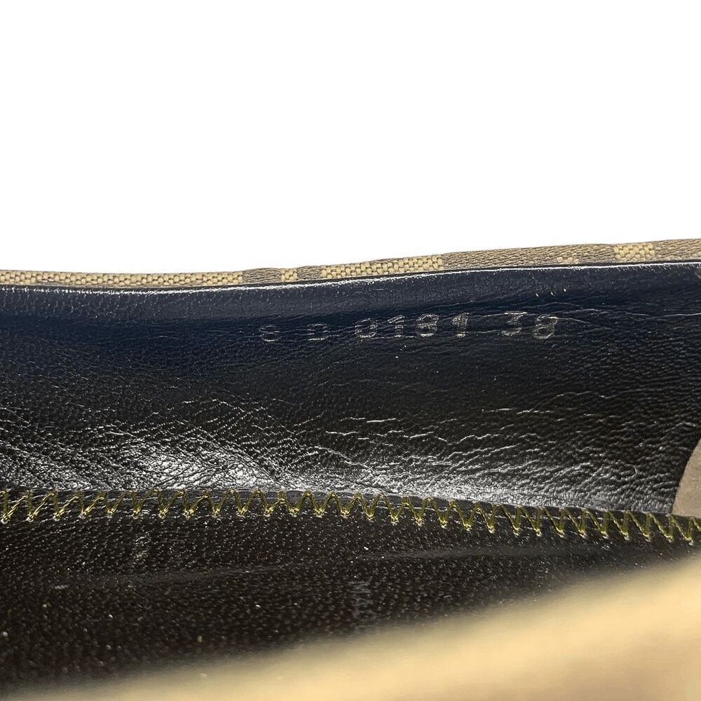 Fendi Zucca Monogram Slip Ons EU 38 Brown FF Logo Loafer Low Block Heel Pumps - Picture 11 of 12